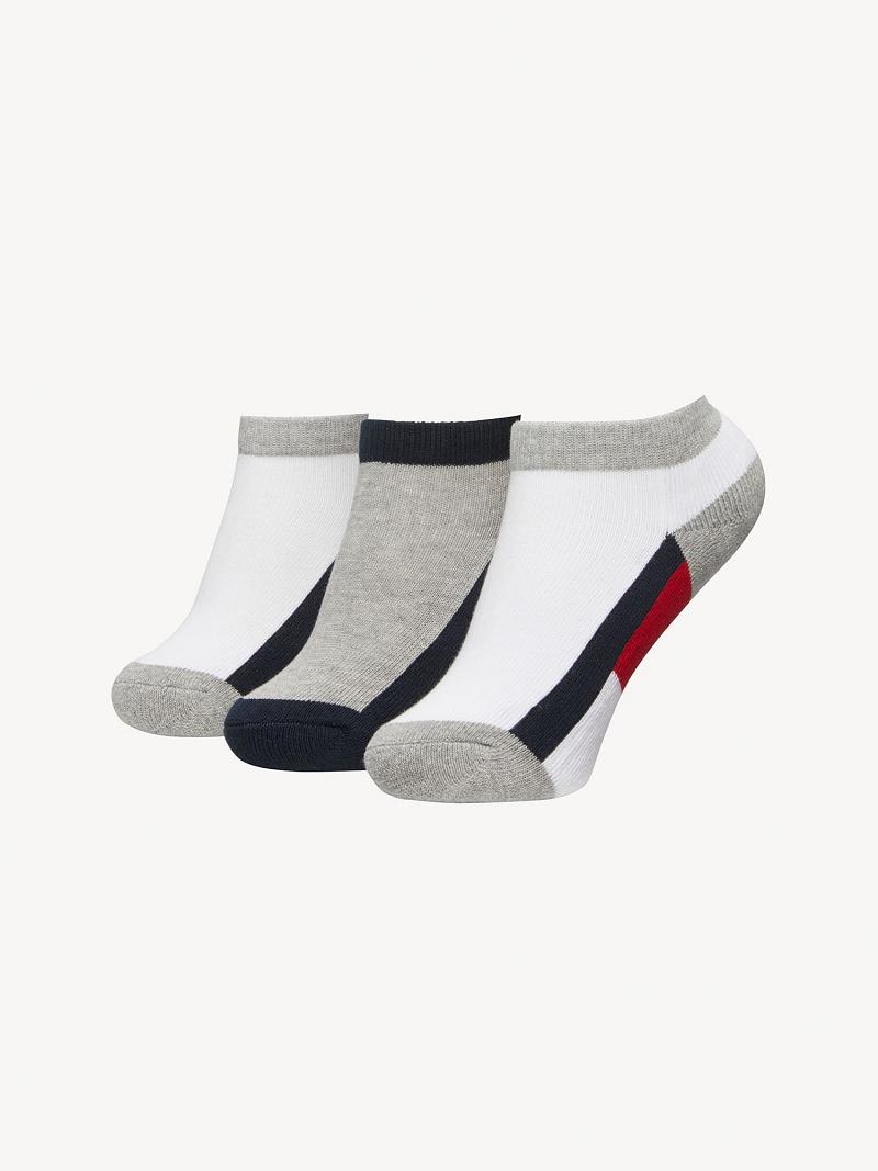 Fiú Tommy Hilfiger TH Ankle 3PK Zokni Fehér | HU 2381FDN